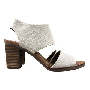 Toms Women's Size 8 Majorca Natural Cream Open Toe Cutout High Heel Sandals